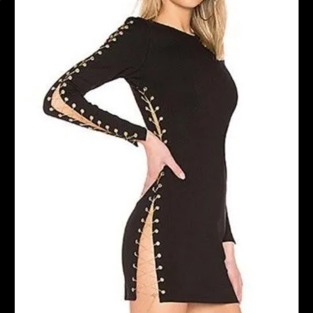 Revolve By the Way black andy chain lace up dress